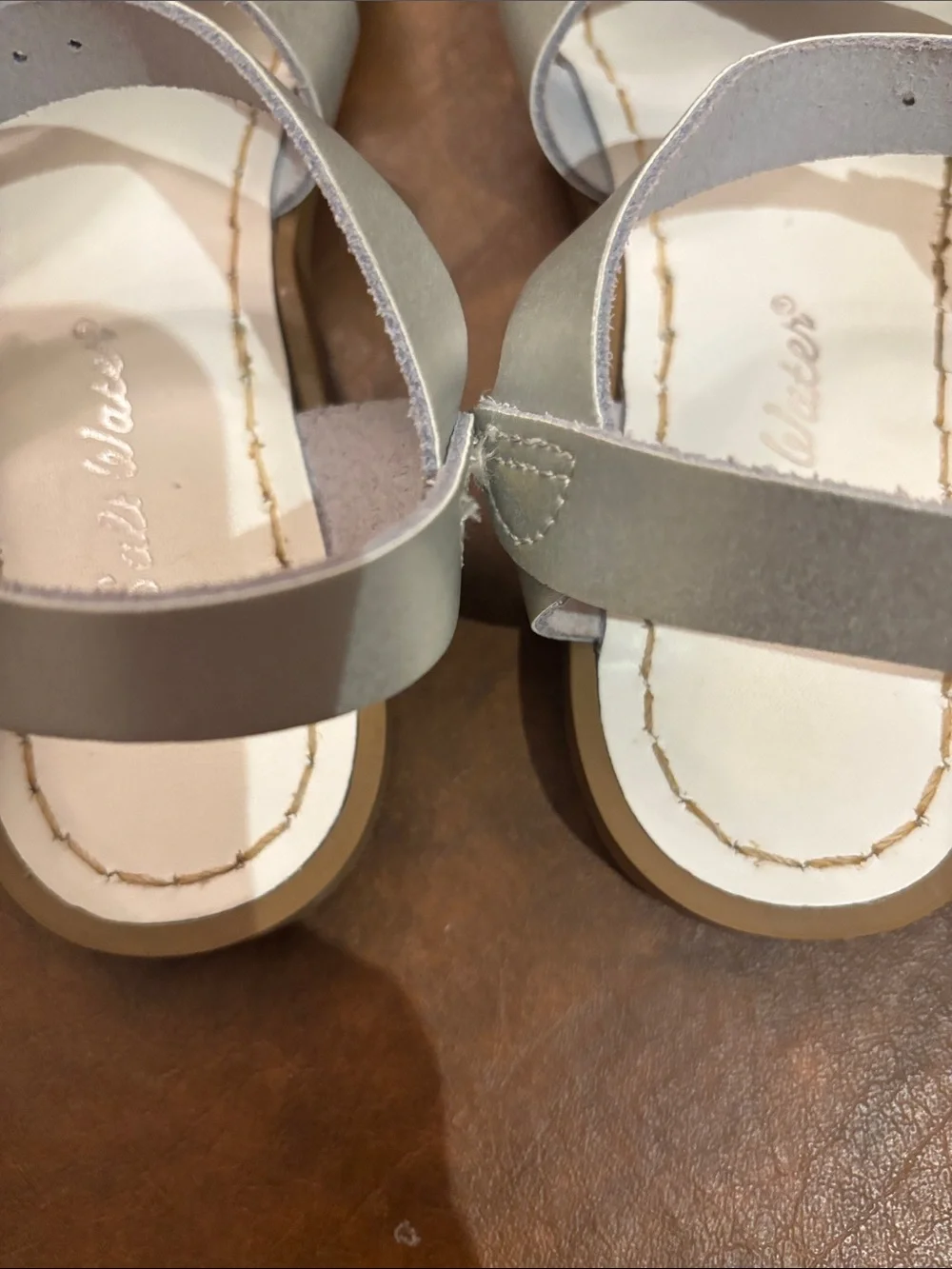 Salt Water Sandals by Hoy Silver Strappy Girls Sandals